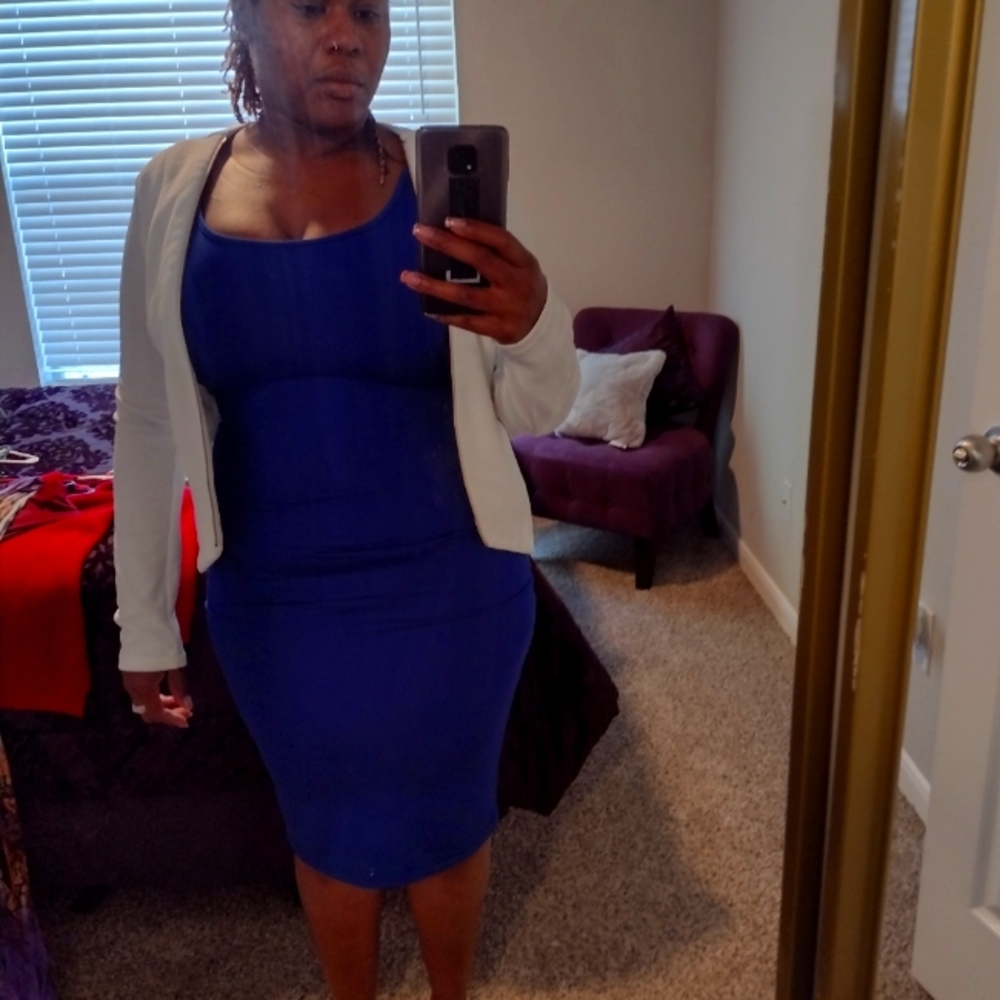 Blue bodycon dress